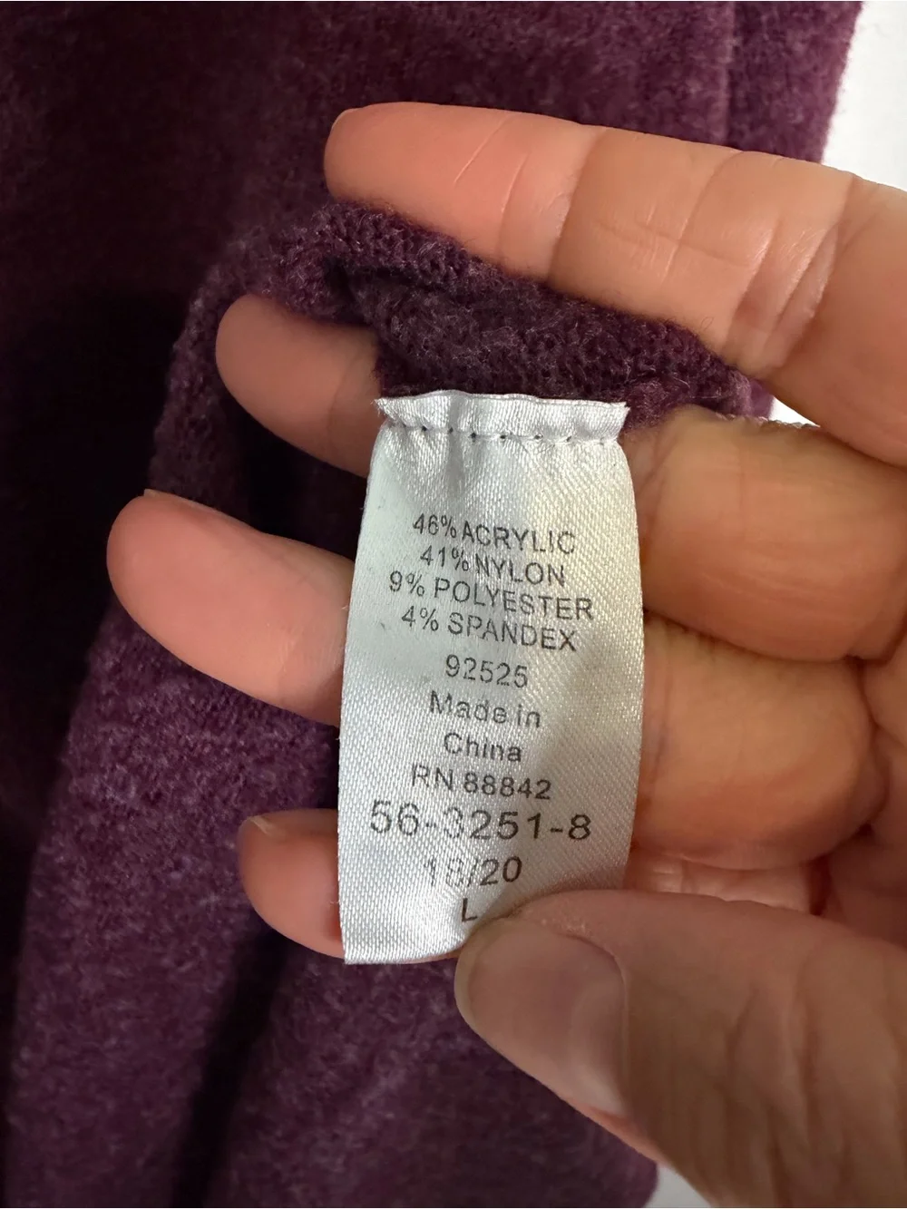 Ellos Purple Long Sleeve Crewneck Tunic Sweater Size Large (18/20)